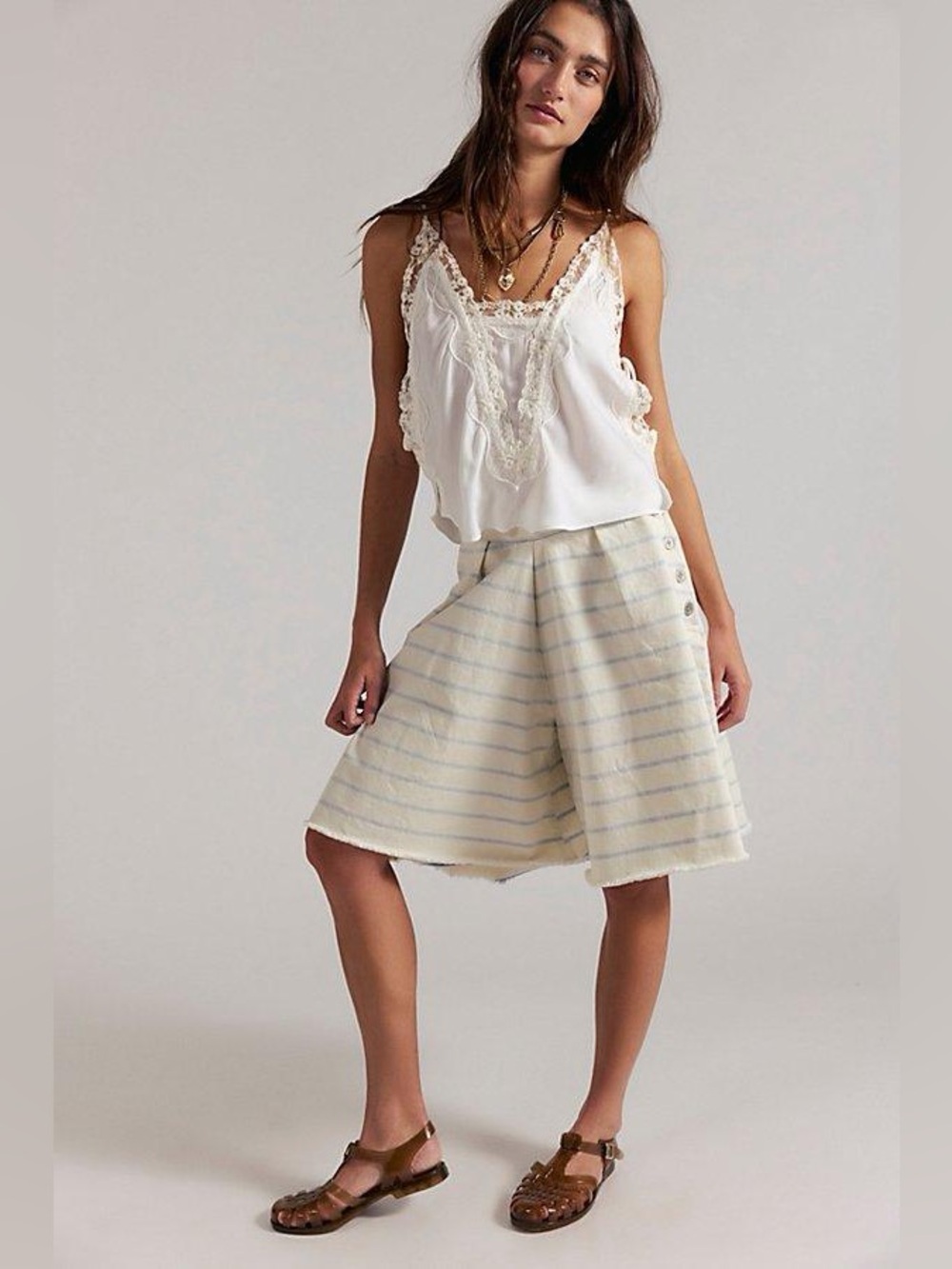 NWT Free People HighTide Stripe Long Shorts